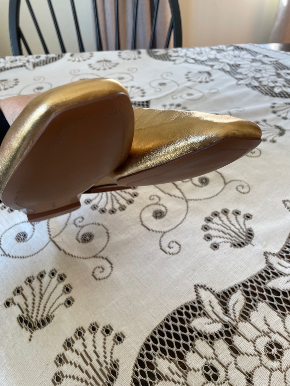 Banana Republic Metallic Gold Leather Loafers - Picture 8 of 9